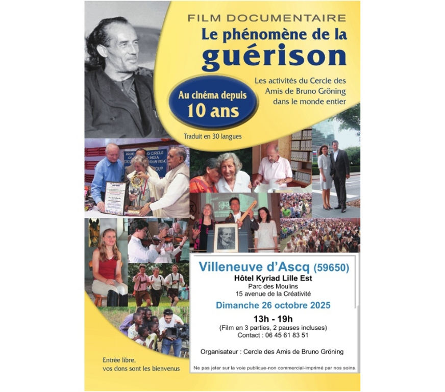 Autres sorties Nord Villeneuve d'Ascq - Photos Vivastreet FILM DOCUMENTAIRE : LE PHENOMENE DE LA GUERISON