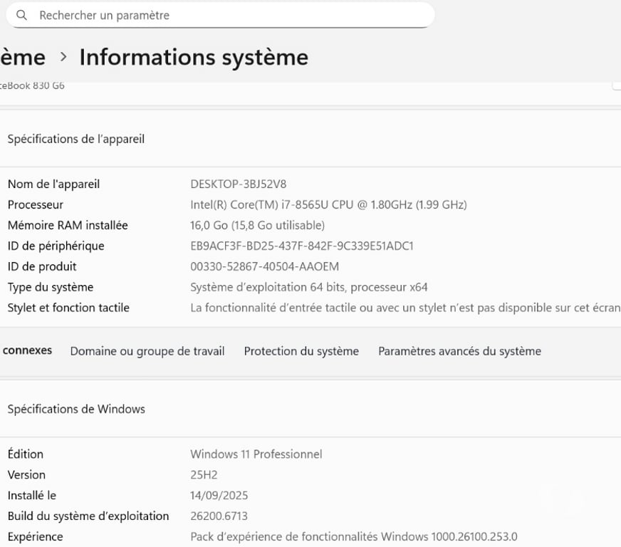 Informatique Calvados Caen - 14000 - Photos Vivastreet Ordinateur Portable Pro HP Elitebook 830 G6 256SSD 16M°RAM