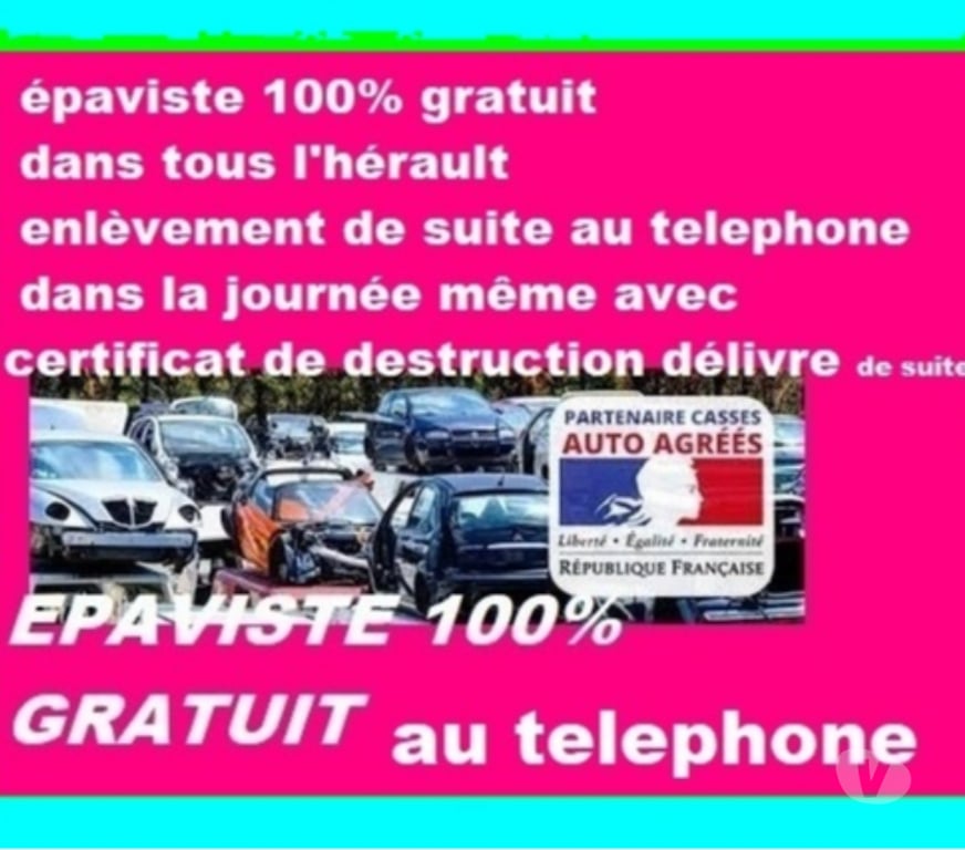 Pièces et services auto Hérault Serignan - 34410 - Photos Vivastreet ÉPAVISTE Serignan 34410 . epaviste gratuit 100% gratuit hs