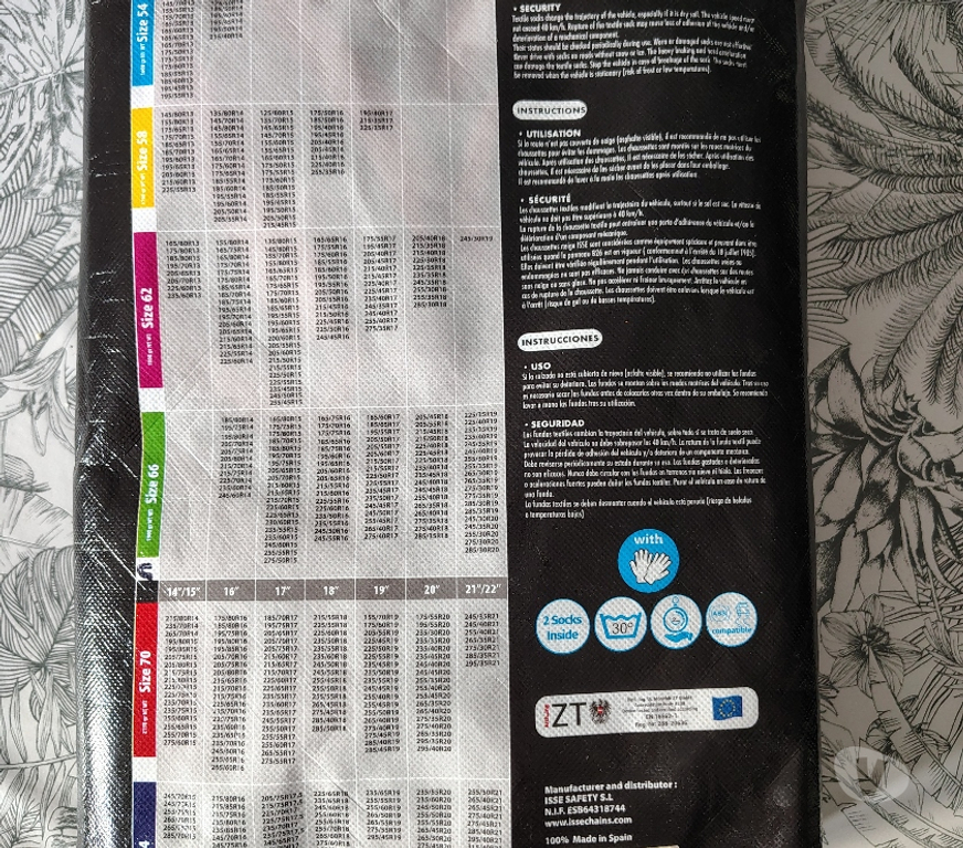 Pièces et services auto Rhône Chessy - 69380 - Photos Vivastreet Chaines neige textiles Isse Classic taille 66