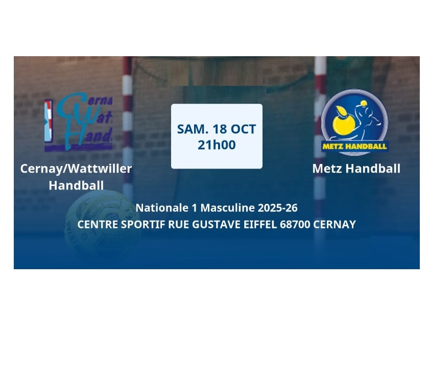 Evenements sportifs Cernay Haut-Rhin - Photos Vivastreet 2 places pour Cernay Wattwiller Handball vs Metz ce soir