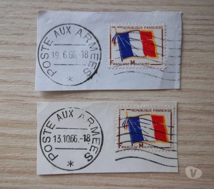 Collection Valognes Manche - Photos Vivastreet lot 2 timbres franchise militaire France 1966