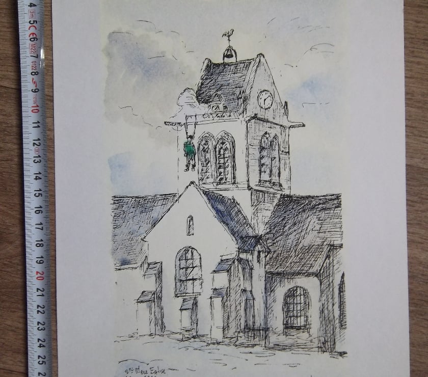 Collection Manche Valognes - 50700 - Photos Vivastreet dessin 6 juin 1944 Sainte-Mère-Église parachutiste