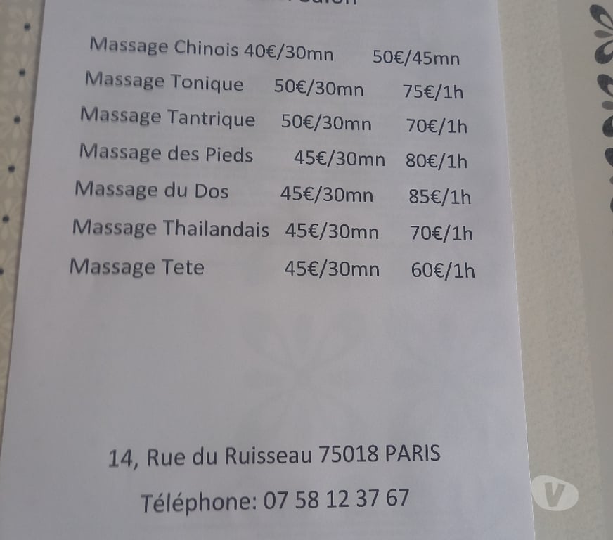 Massages Paris Paris 18ème ardt - 75018 - Photos Vivastreet La Louisi Salon
