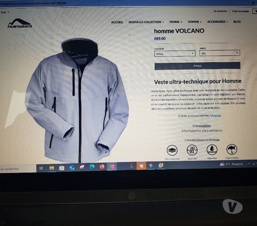 Vêtements occasion Essonne Juvisy sur Orge - 91260 - Photos Vivastreet blouson Softshel Homme XL