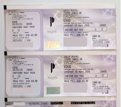 Billets spectacles Paris 15ème ardt Paris - Photos Vivastreet 2 Places de concert (Carré Or) - Kikuo - Salle Pleyel 2026