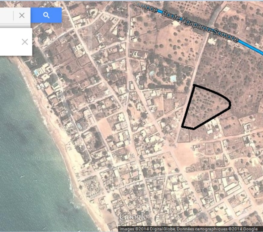 Terrain à vendre Sénégal - Photos Vivastreet NGAPAROU : Terrain de 500 m2 à 5min à pieds de la plage
