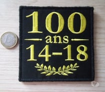 100 ans écusson 10X10cms commémoration 14-18 collection