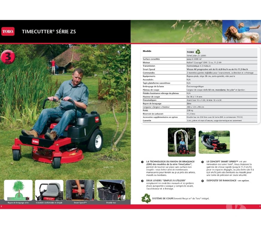  Haute-Garonne Gensac sur Garonne - 31310 - Photos Vivastreet Vends tondeuse Toro autoportée ZS3200