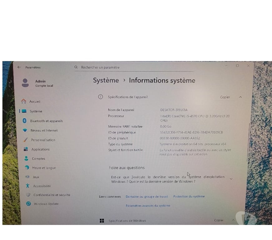 Informatique Nord Houplin Ancoisne - 59263 - Photos Vivastreet Dell Précision T1700 i5 vPro 8Go 256Go SSD WINDOWS 11 Pro