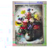 P.SOREL Tableau motifs art rétro vintage, bouquet de fleurs