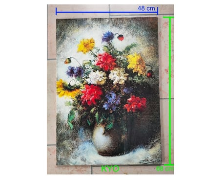 Décoration-Art-Antiquité Foncine le Haut Jura - Photos Vivastreet P.SOREL Tableau motifs art rétro vintage, bouquet de fleurs