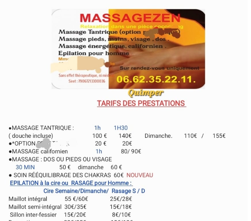 Massages Finistère Quimper - 29000 - Photos Vivastreet MASSAGE TANTRIQUE