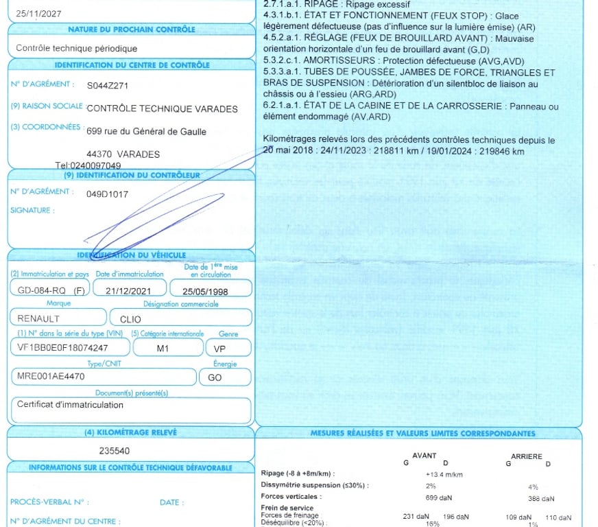 Voiture d'occasion Maine-et-Loire Le Fresne sur Loire - 49123 - Photos Vivastreet Renault Clio II 1.9D 65 – 1998