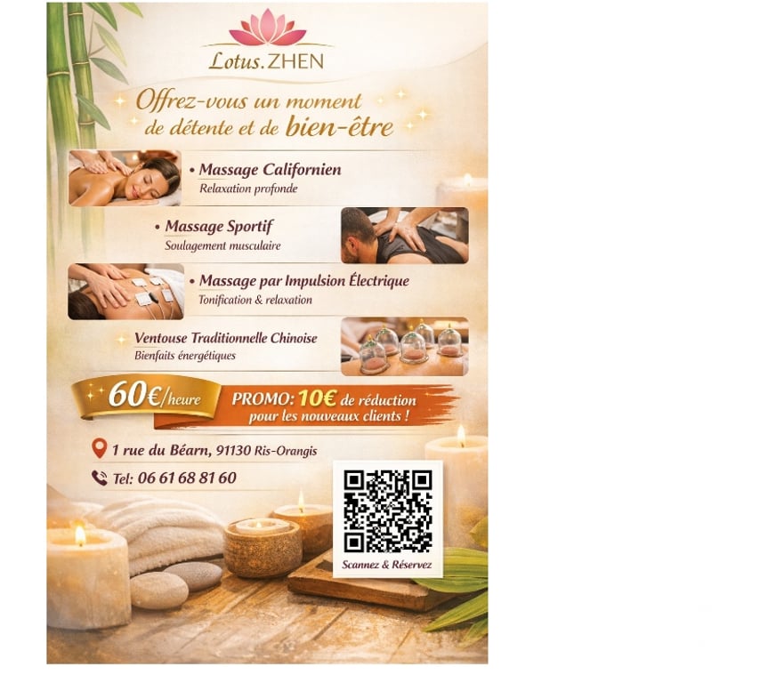 Massages Essonne Ris Orangis - 91130 - Photos Vivastreet L'art du bien-être : massage relaxants et revigorants