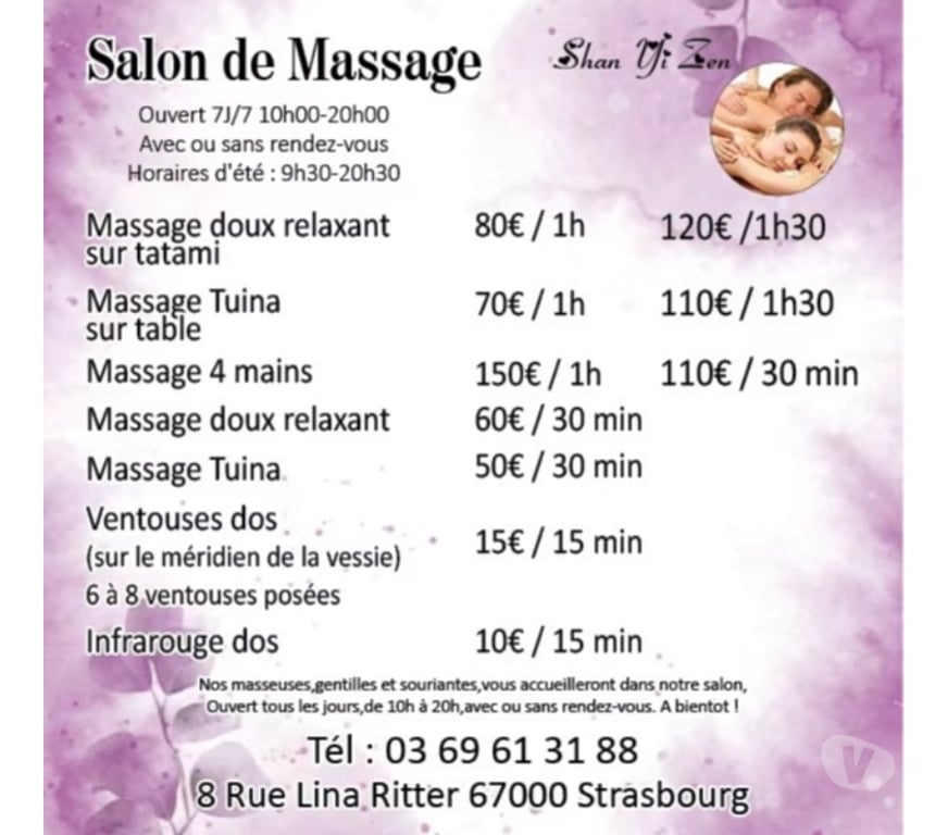 Massages Bas-Rhin Strasbourg - Photos Vivastreet Salon de massage SHAN YI ZEN