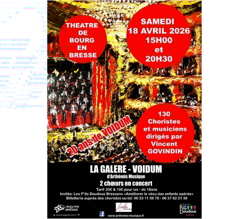 Concerts - Théâtre - Spectacles Ain Bourg en Bresse - 01000 - Photos Vivastreet Conert La Galère et Voidum, 2 choeurs d'Arthémis Musique 