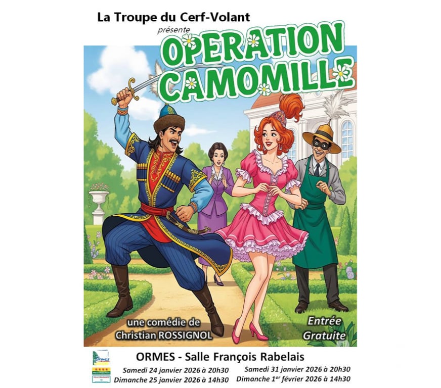 Concerts - Théâtre - Spectacles Loiret Ormes - 45140 - Photos Vivastreet Théâtre : Opération Camomille