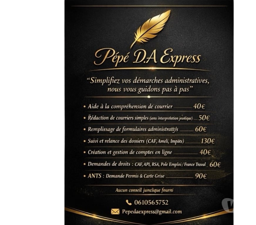 Autre Service Val-de-Marne Joinville le Pont - 94340 - Photos Vivastreet Pépé Demarches Administratives Express