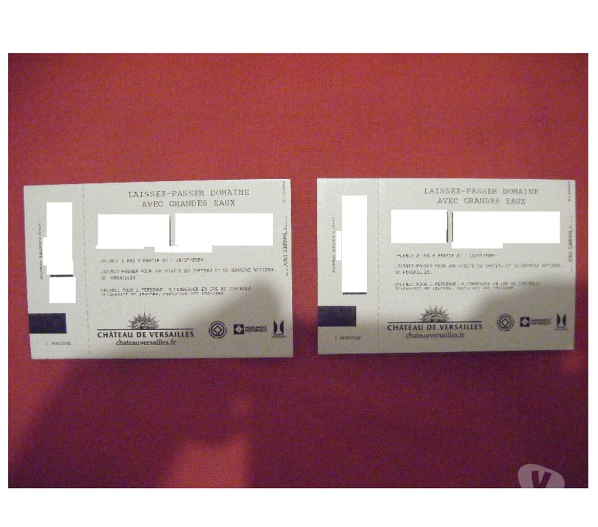 Spectacles Yvelines Versailles - 78000 - Photos Vivastreet 2 places pour Château Versailles jusqu'au 18 juillet 2026