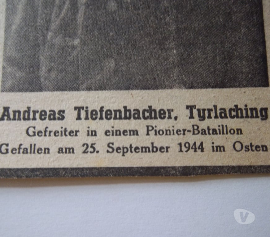 Collection Manche Valognes - 50700 - Photos Vivastreet décés coupure journal Soldat 2e classe bataillon pionnier