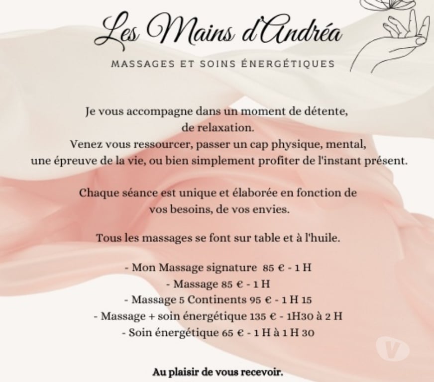 Massages Bouches-du-Rhône St Remy de Provence - 13210 - Photos Vivastreet Les Mains d'Andrea