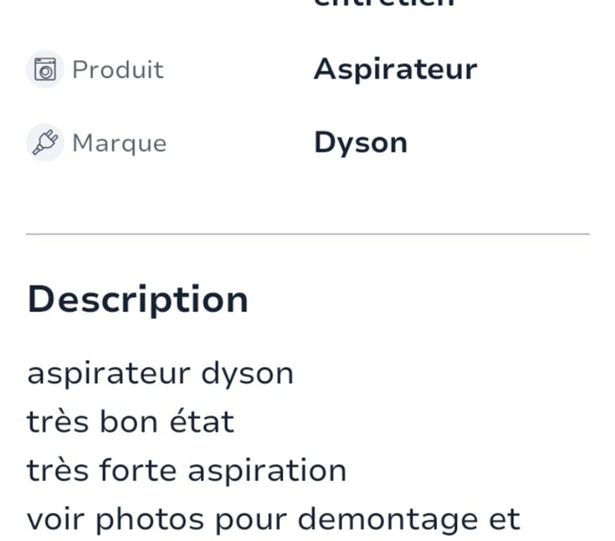 Electroménager occasion Var Hyeres - 83400 - Photos Vivastreet ASPIRATEUR DYSON
