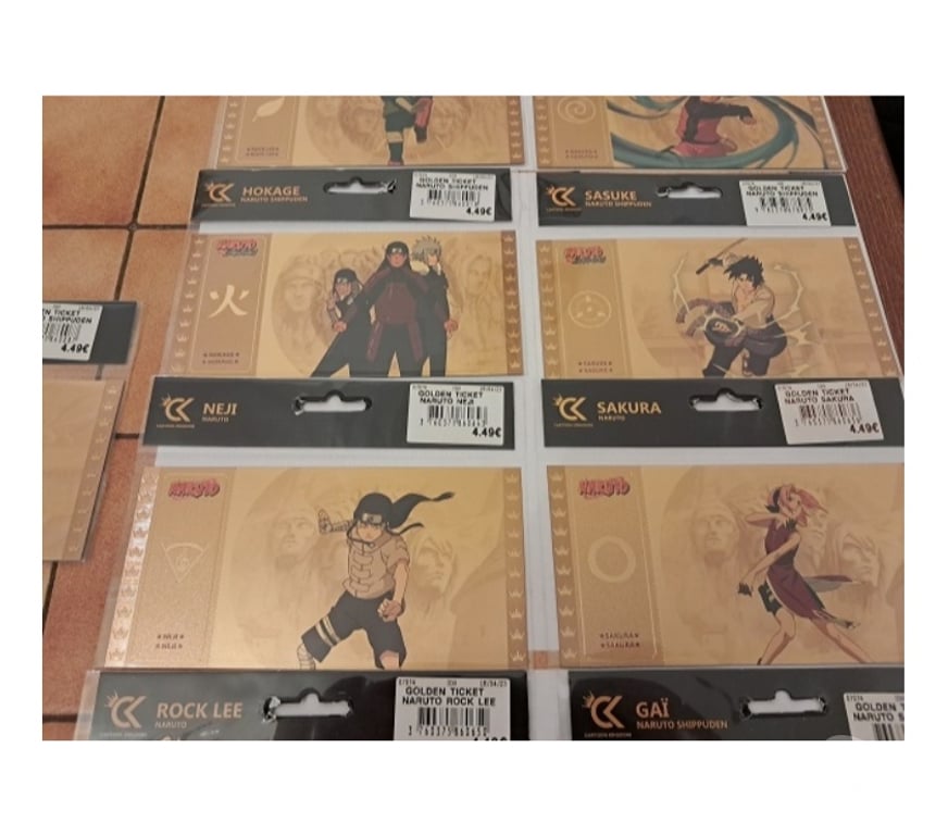Collection Moselle Feves - 57280 - Photos Vivastreet Gold ticket NARUTO billet or manga anime partie 1 japon ninj