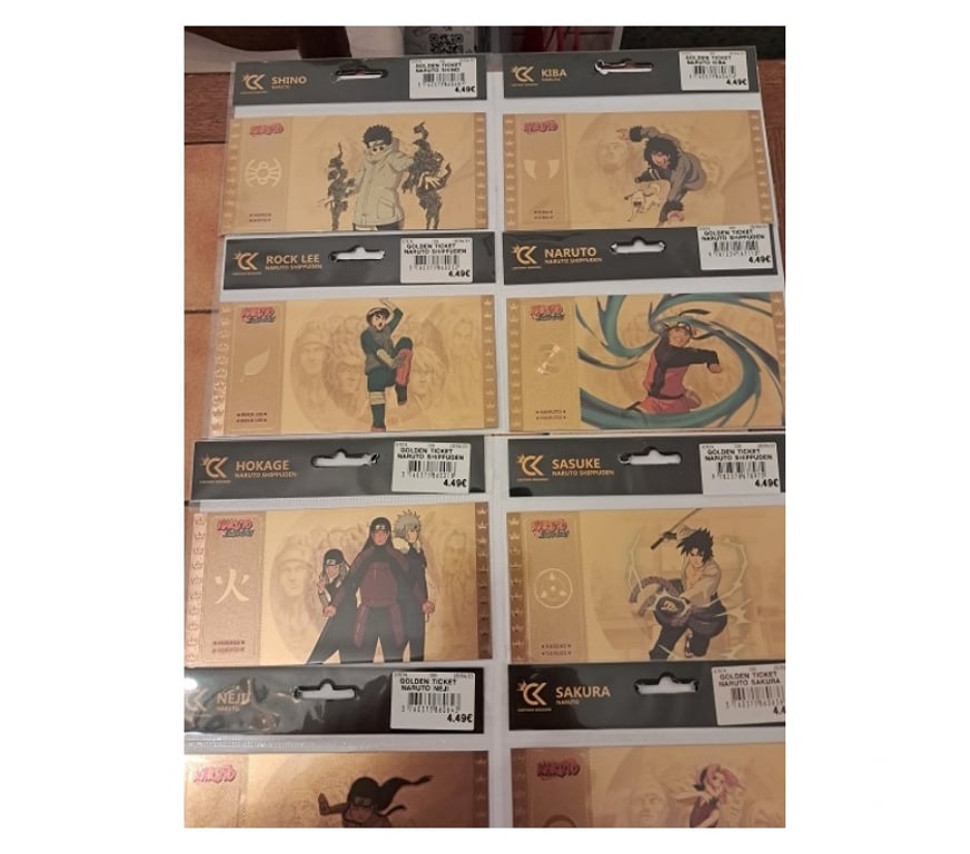 Collection Moselle Feves - 57280 - Photos Vivastreet Gold ticket NARUTO billet or manga anime partie 1 japon ninj