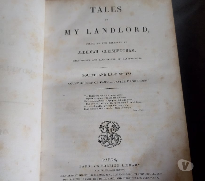 Collection Vienne Chauvigny - Photos Vivastreet Livre ancien collection Walter scott novel