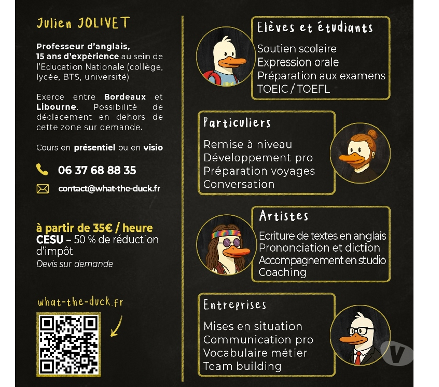 Cours de Langue Gironde Camarsac - 33750 - Photos Vivastreet Cours d’anglais - 15 ans d’expérience