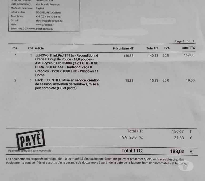 Informatique Moselle Metz - Photos Vivastreet PC Lenovo T495S