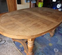 Table chêne marqueterie artisan meunuisier