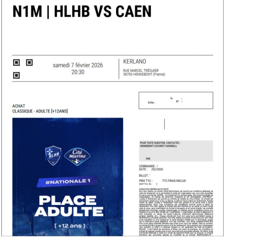 Evenements sportifs Morbihan Hennebont - 56700 - Photos Vivastreet 2 places Hennebont Handball vs Caen HB samedi soir à 20h30