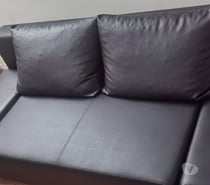 Canapé convertible noir similicuir