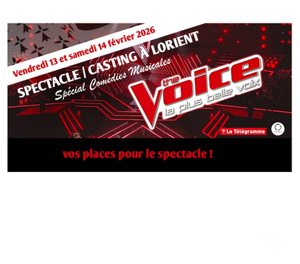 Spectacles Ploemeur Morbihan - Photos Vivastreet 2 entrées pour le Casting The Voice à Ploemeur