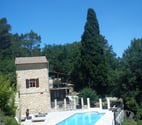 Maison du train avec grande piscine