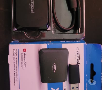 Informatique Hazebrouck Nord - Photos Vivastreet Crucial X9 1TB (SSD Externe) + Adaptateur USB