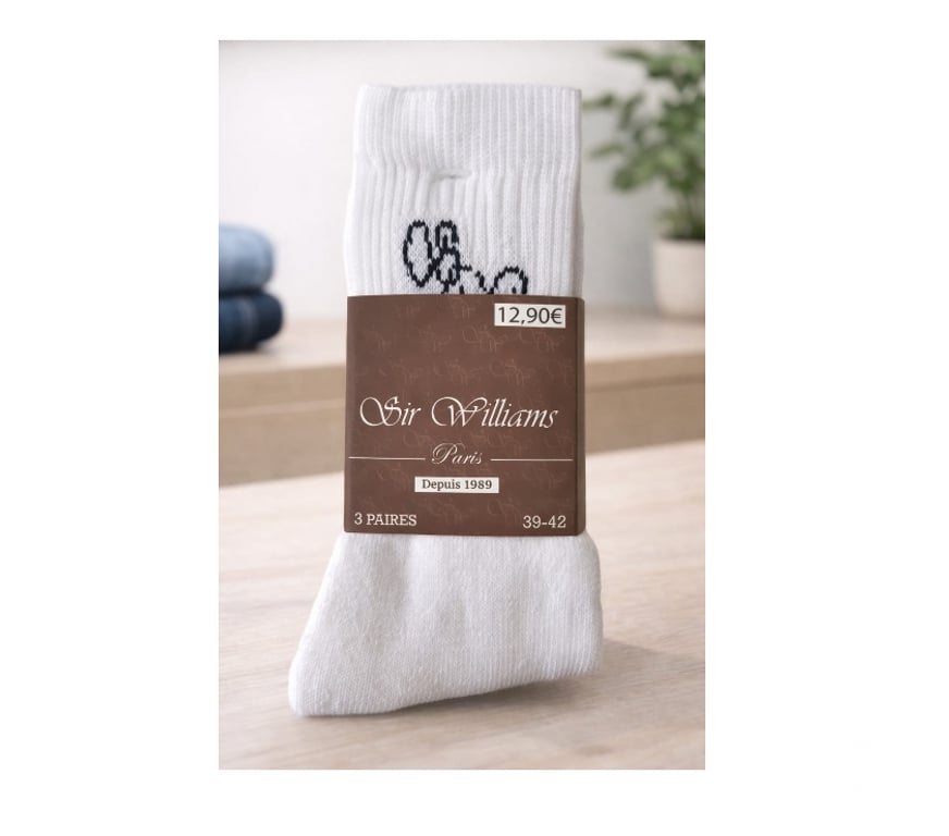 Vêtements occasion Hauts-de-Seine Bagneux - 92220 - Photos Vivastreet Lot de 3 paires de chaussettes Sir Williams Paris neuves