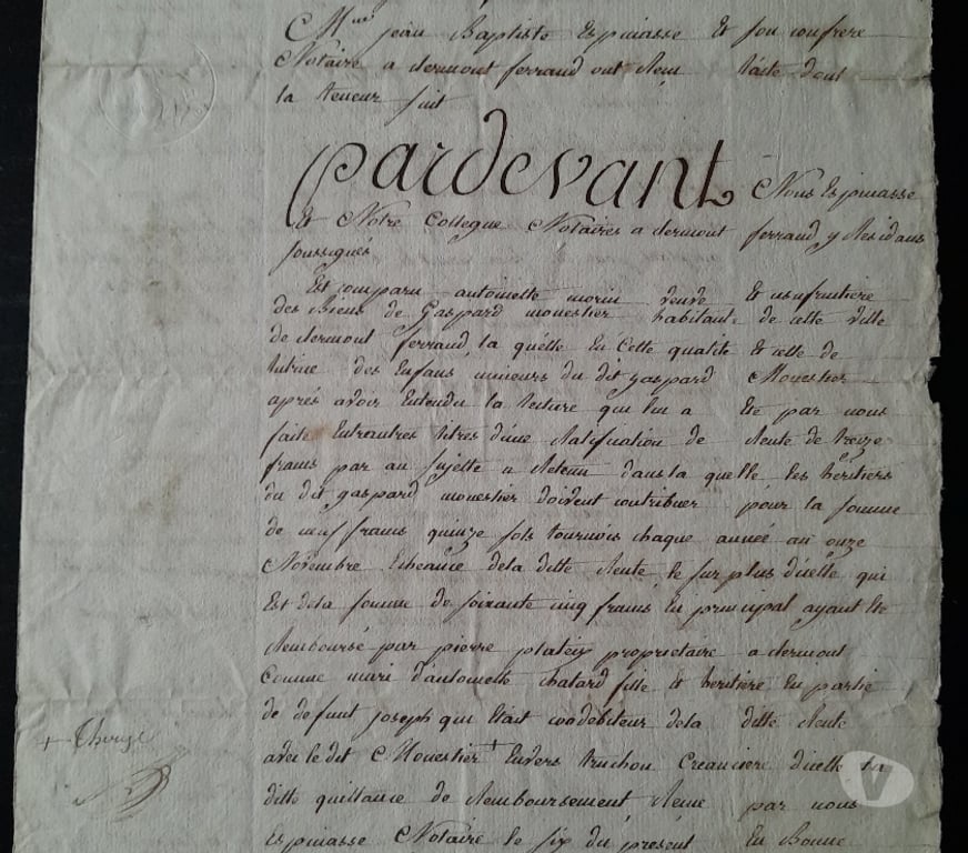 Collection Oise Compiegne - 60200 - Photos Vivastreet Acte notarié ancien