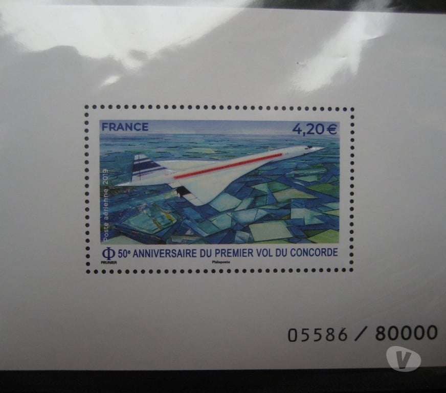 Collection Pyrénées-Orientales Real - 66210 - Photos Vivastreet Bloc feuillet du 50ème anniversaire du 1er vol de Concorde