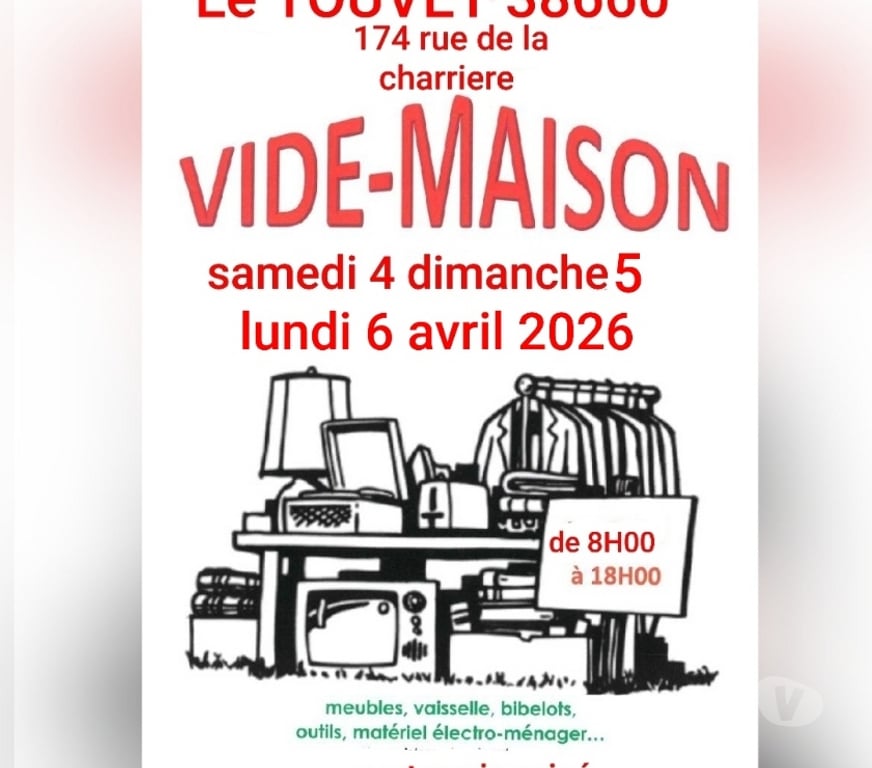 Vides greniers - Brocantes Isère Le Touvet - 38660 - Photos Vivastreet VIDE-MAISON Le week-end de pâques.