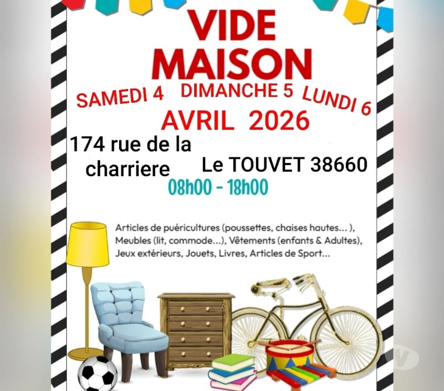Vides greniers - Brocantes Isère Le Touvet - 38660 - Photos Vivastreet VIDE-MAISON Le week-end de pâques.