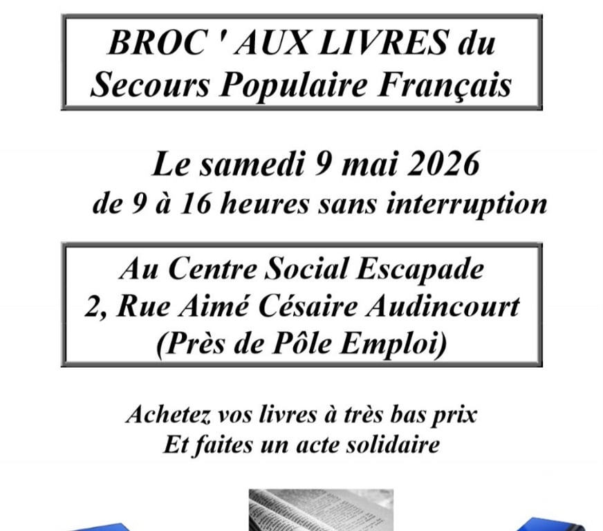 Vides greniers - Brocantes Doubs Audincourt - 25400 - Photos Vivastreet Broc aux livres du Secours Populaire