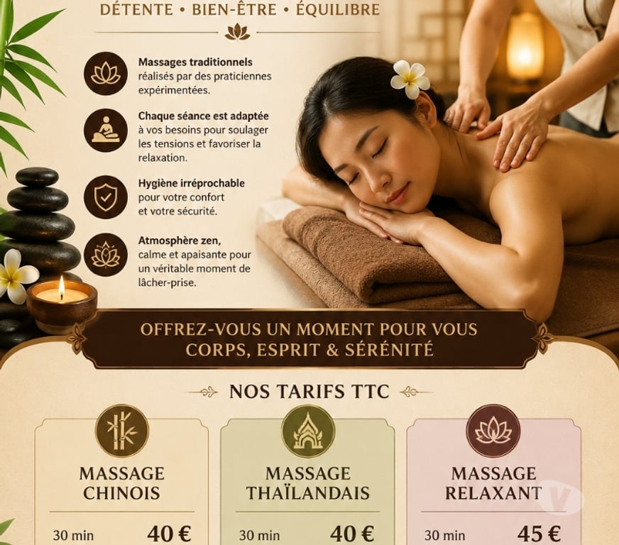Massages Nord Valenciennes - 59300 - Photos Vivastreet salon de massage chinois