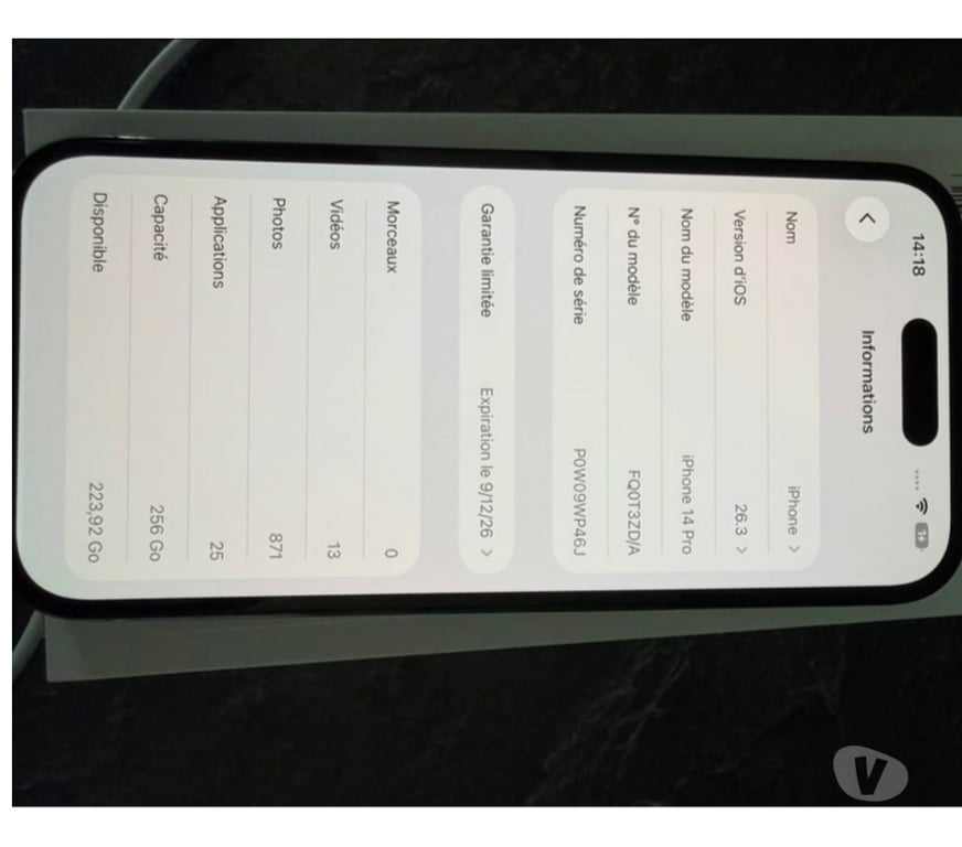 Téléphonie Loire Chazelles sur Lyon - 42140 - Photos Vivastreet iPhone 14 Pro 256gb