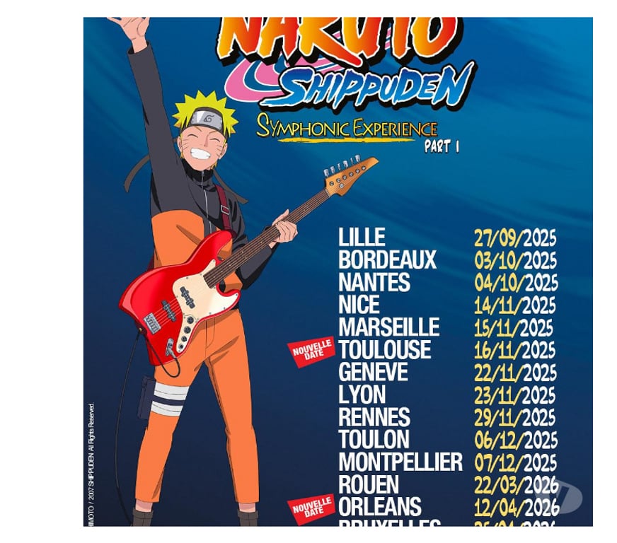 Spectacles Loiret Orleans - Photos Vivastreet 2 places Naruto Shippuden Symphonic Expérience à Orléans