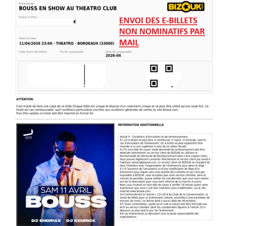 Spectacles Gironde Bordeaux - Photos Vivastreet 2 billets showcase de " BOUSS " ce samedi à Bordeaux à 23H