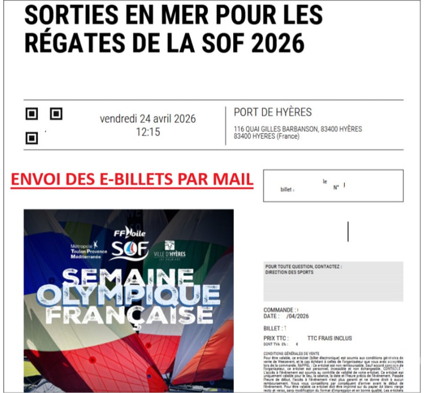 Evenements sportifs Var Hyeres - 83400 - Photos Vivastreet Billets sorties en mer pour les régates de la SOF vendredi