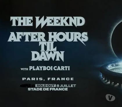 Billets spectacles St Denis Seine-Saint-Denis - Photos Vivastreet The Weeknd au Stade de France le 8 juillet 2026